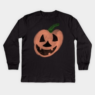 Watercolor pumpkin Kids Long Sleeve T-Shirt